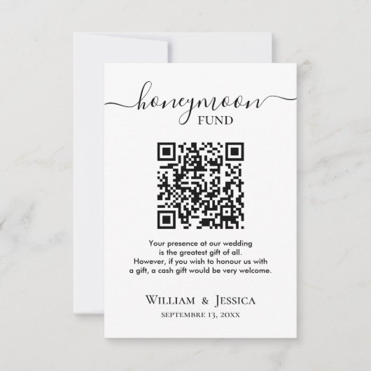 Honeymoon Fund With QR Code カード (正面)