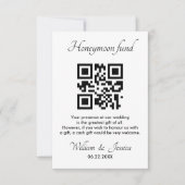 Honeymoon Fund With QR Code Enclosure Card カード (正面)