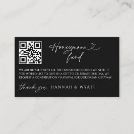 Honeymoon Gift Request Wedding Enclosure Scan Card 名刺