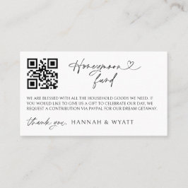 Honeymoon Gift Request Wedding Enclosure Scan Card 名刺