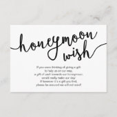 Honeymoon Wish Fund モダン Cash, 素朴結婚's エンクロージャーカード (正面)