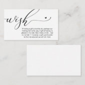 Honeymoon Wish Wishing Well, Fund, A Note On Gifts エンクロージャーカード (正面/裏面)