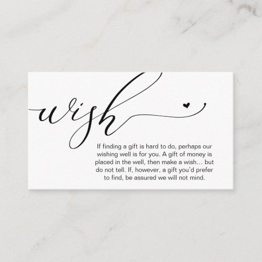 Honeymoon Wish Wishing Well, Fund, A Note On Gifts エンクロージャーカード (正面)