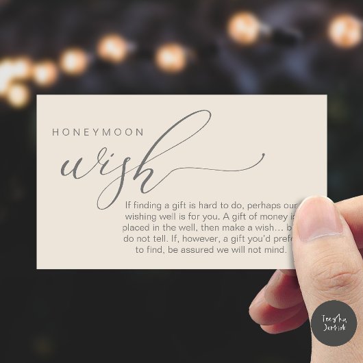Honeymoon Wish Wishing Well, Fund, A Note On Gifts エンクロージャーカード