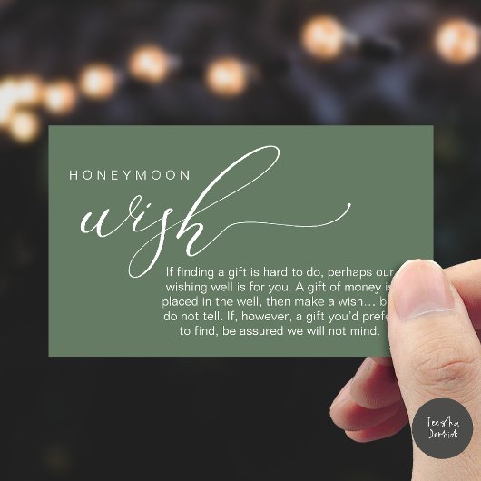 Honeymoon Wish Wishing Well, Fund, A Note On Gifts エンクロージャーカード