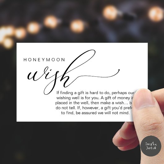 Honeymoon Wish Wishing Well, Fund, A Note On Gifts エンクロージャーカード