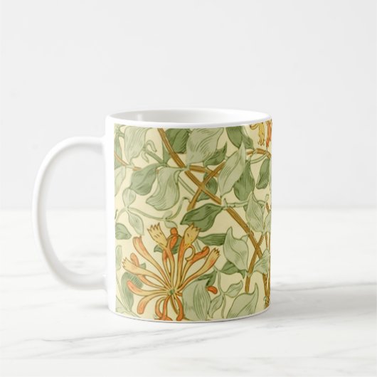 Honeysuckle Vine Greenery William Morris コーヒーマグカップ (左)