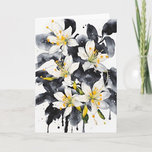 Honeysuckle - Watercolor flowers カード (正面)