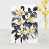 Honeysuckle - Watercolor flowers カード (黄色い花)