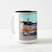 Honfleurのフランスの絵画のマグ ツートーンマグカップ (正面左)