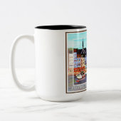 Honfleurのフランスの絵画のマグ ツートーンマグカップ (左)