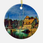 HONFLEUR – ドッキング – 古い桟橋 – パノラマ セラミックオーナメント (正面)