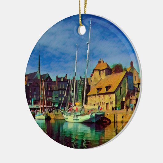 HONFLEUR – ドッキング – 古い桟橋 – パノラマ セラミックオーナメント (左)