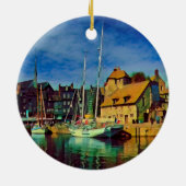 HONFLEUR – ドッキング – 古い桟橋 – パノラマ セラミックオーナメント (裏面)