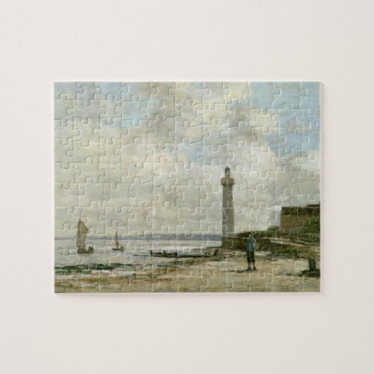 Honfleur 1864-66年の灯台(パネルの油) ジグソーパズル (横)