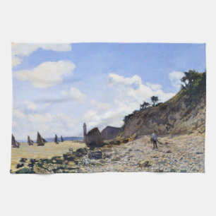 Honfleur、1865年のクロード・モネのビーチ キッチンタオル