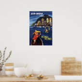 Hong Kong Art Chinese Painting Air-India Travel Po ポスター (キッチン)