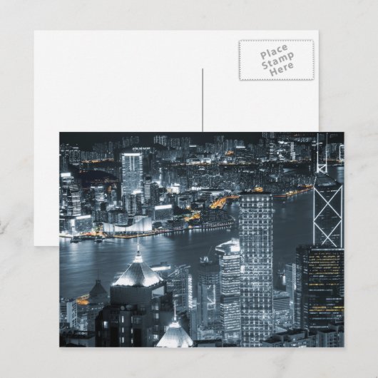 Hong Kong at night ポストカード (正面/裏面)