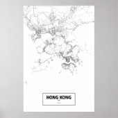 Hong Kong, China (black on white) ポスター (正面)