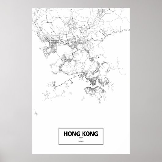 Hong Kong, China (black on white) ポスター (正面)