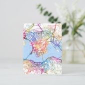 Hong Kong China City Map ポストカード (スタンド正面)