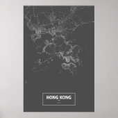 Hong Kong, China (white on black) ポスター (正面)