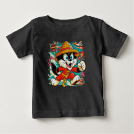 Hong Kong Fooey Cat Baby Tee - Retro Cartoon ベビーTシャツ
