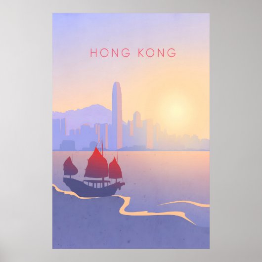 Hong Kong Minimal Travel Poster ポスター (正面)