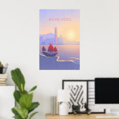 Hong Kong Minimal Travel Poster ポスター (ホームオフィス)