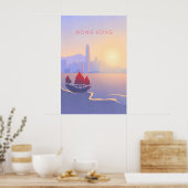 Hong Kong Minimal Travel Poster ポスター (キッチン)