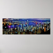 Hong Kong night skyline ポスター (正面)