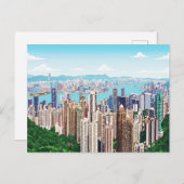 Hong Kong skyline panoramic view postcard ポストカード (正面/裏面)