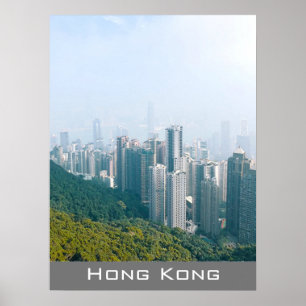 Hong Kong skyline Victoria'sPeak travel wall decor ポスター