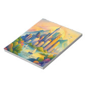 Hong Kong Skyline Watercolor | Travel  ノートパッド (回転)