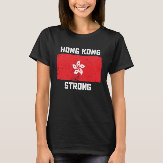 Hong Kong Strong Flag Pro Democracy Freedom of Spe Tシャツ (正面)