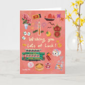 Hong Kong Wishing you Luck カード (黄色い花)