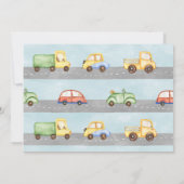 Honkビープ音のズームトランスポート誕生日パーティーの招待 招待状 (裏面)