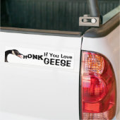 HONK もし You Love Geese (With Photo) バンパーステッカー (トラック上)