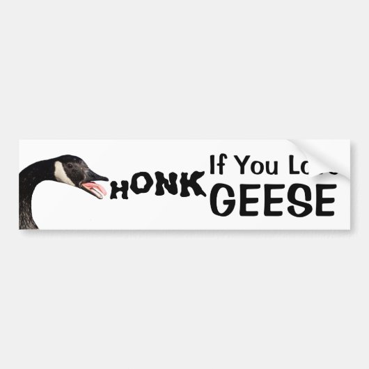 HONK もし You Love Geese (With Photo) バンパーステッカー (正面)