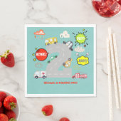 Honk beep toot車の男の子の誕生日 スタンダードランチョンナプキン (インサイチュ)