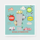 Honk beep toot車の男の子の誕生日 スタンダードランチョンナプキン (正面)