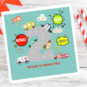 Honk beep toot車の男の子の誕生日 スタンダードランチョンナプキン