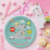 Honk beep toot車の男の子の誕生日 ペーパープレート (パーティー)