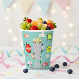 Honk beep toot車の男の子の誕生日 紙コップ