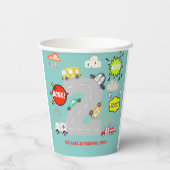 Honk beep toot車の男の子の誕生日 紙コップ (裏面)