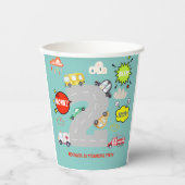 Honk beep toot車の男の子の誕生日 紙コップ (正面)