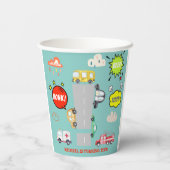 Honk beep toot車の男の子の誕生日 紙コップ (裏面)