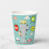 Honk beep toot車の男の子の誕生日 紙コップ (正面)