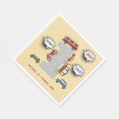 Honk beep toot retro車の最初の男の子の誕生日 スタンダードランチョンナプキン (角)