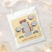 Honk beep toot retro車の最初の男の子の誕生日 フェイバーバッグ (クリップ留めされた状態)